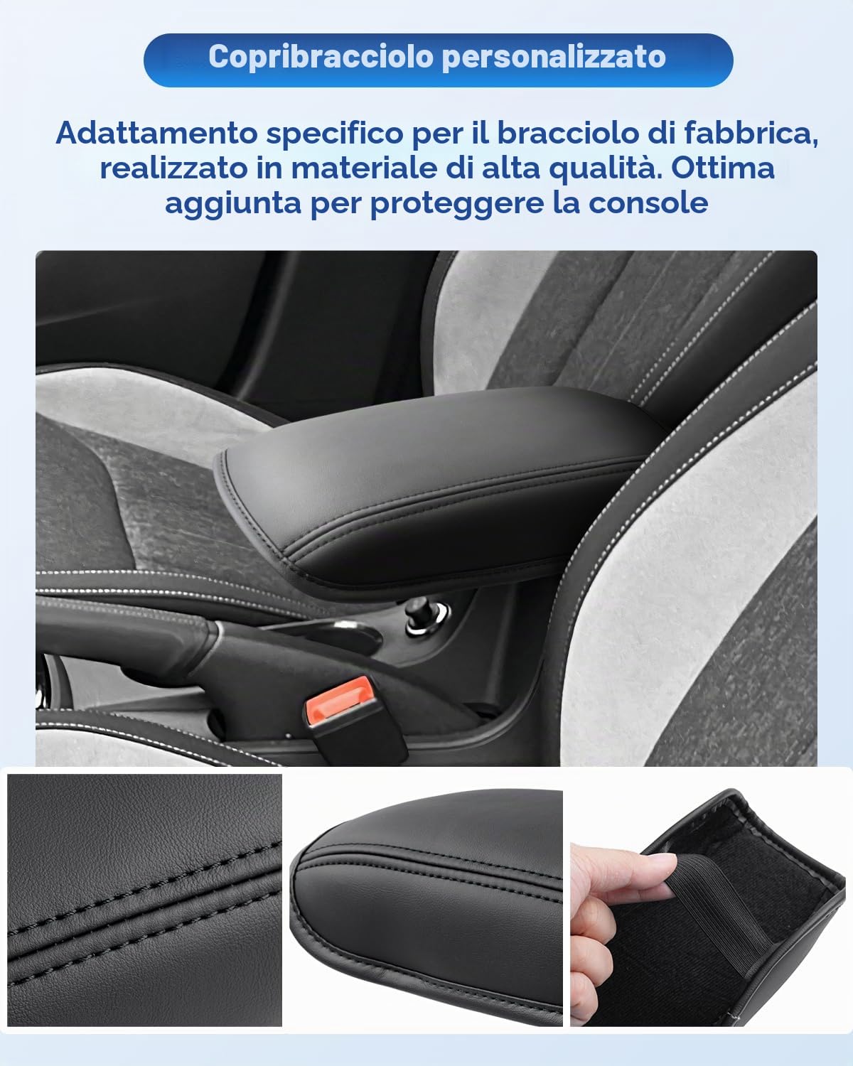 CDEFG Compatibile con Skoda Kamiq 2019-2024 2025 Copertura per Bracciolo Coperchio di Protezione della Scatola Console Centrale Guscio bracciolo della Antigraffio Kamiq 2025 Accessori (Nero)