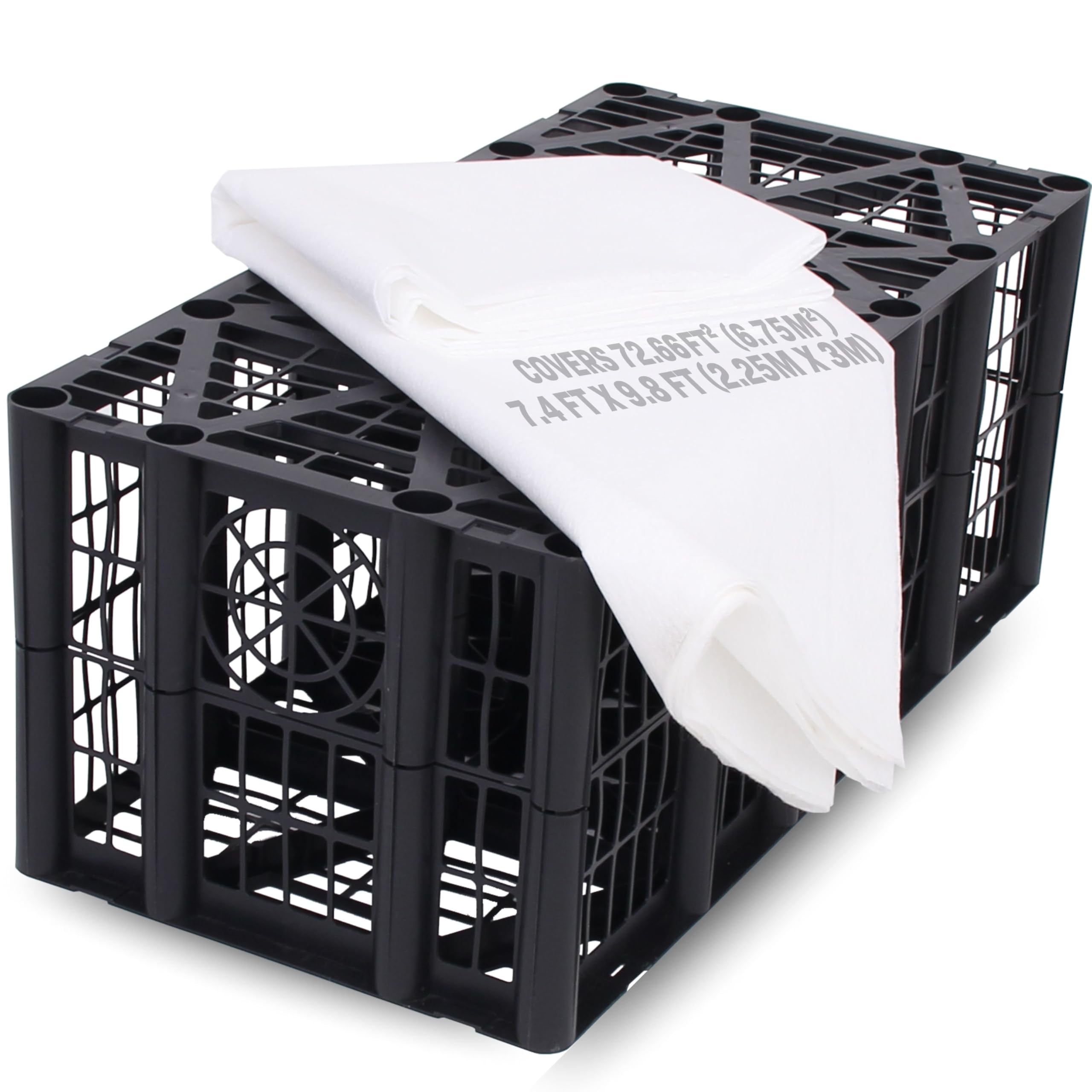 Soakaway Crate 192L with Non Woven Geotextile Membrane โ Heavy Duty Plastic Modular Ground Stabilisation Soakaway Drainage Kit - Prevents Waterlogging & Soil Movement - Ideal for DIY or Trade Use