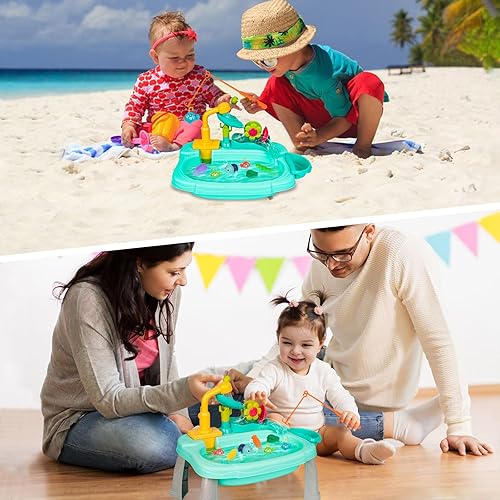 Miniatura 7 de Fregadero de juego para niños con agua corriente, mini mesa de agua, juguetes de agua, grifo mejorado y platos de juego, juguete eléctrico para