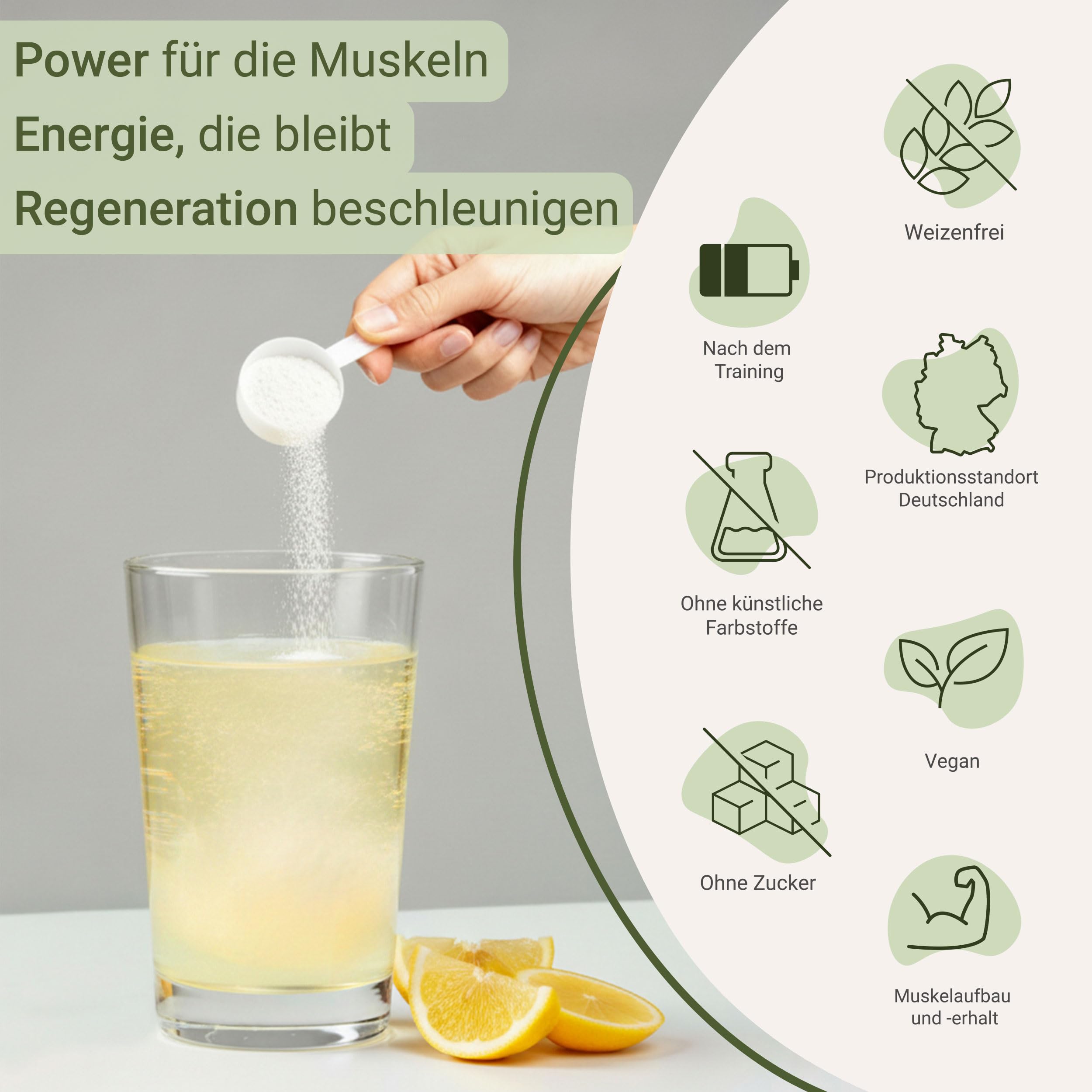 for you BCAA + Glutamin Energy & Recovery Doppelpack – Aminosäuren Pulver mit Vitamin B6 – Vegan & zuckerfrei – Für Muskelaufbau, Regeneration & Training – Sehr gut löslich – Geschmack Zitrone