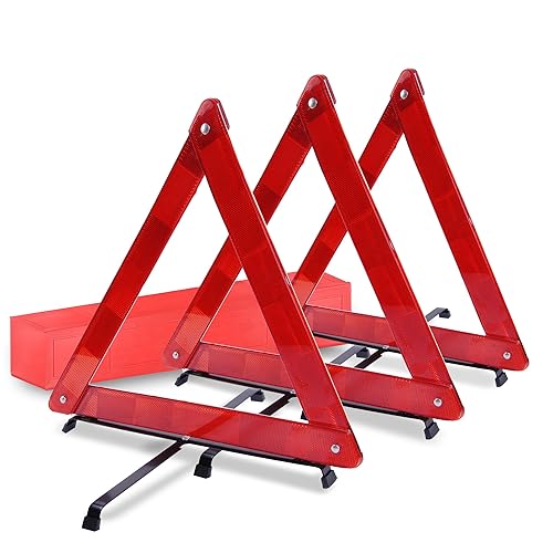 DSV Standard Warning Triangles, Reflective Triangles with Reinforced Cross Base