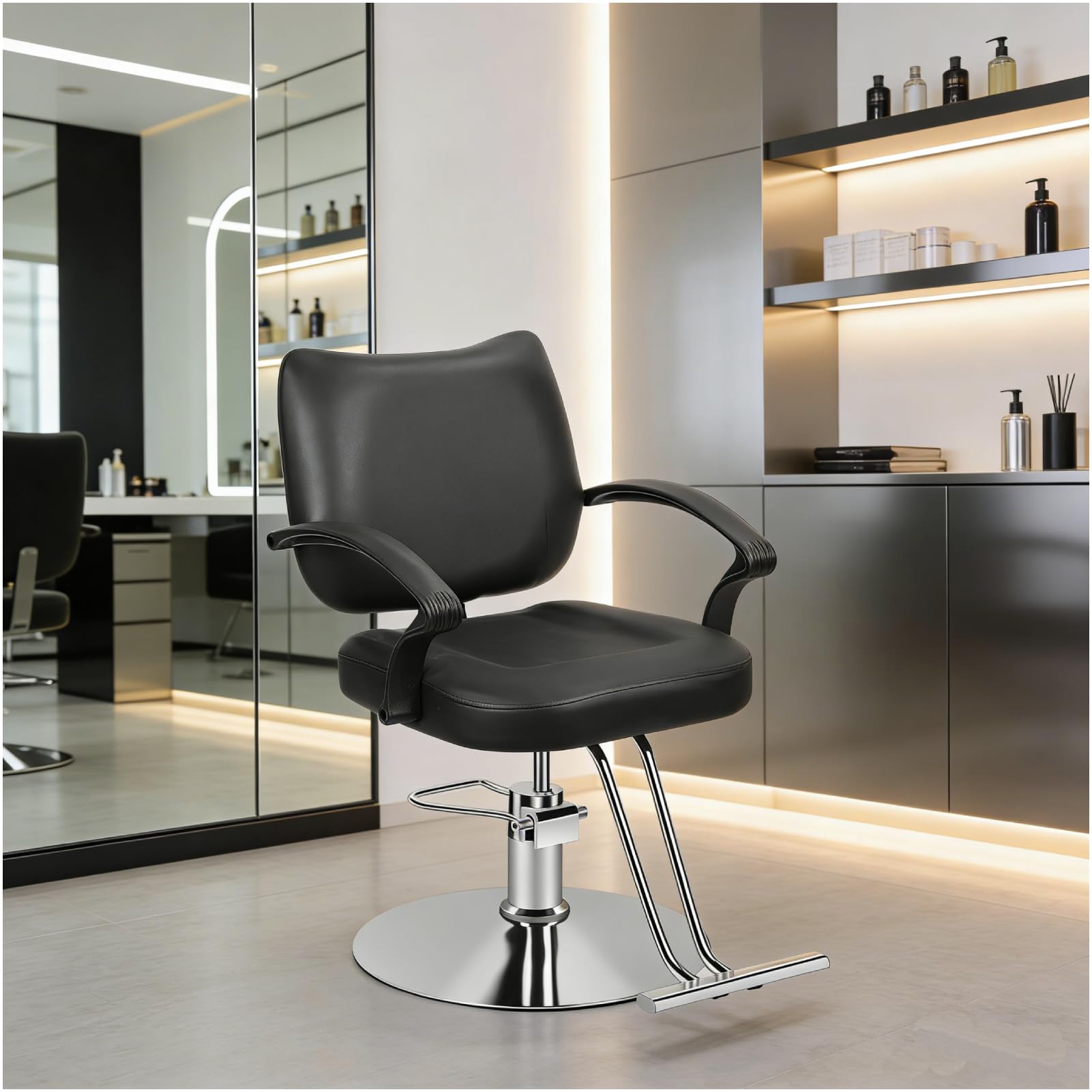 toilmua Barber Chair, Height Adjustable Salon Chair 360° Swivel Hairdressing Chairs, Hair Salon Chairs with Heavy Duty Hydraulic Pump Oversized