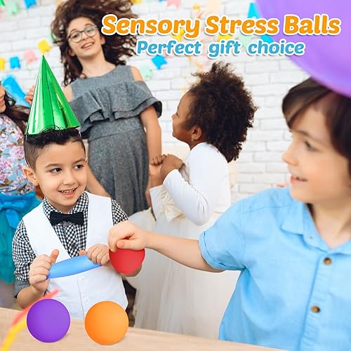 Miniatura 5 de Libima 96 bolas de estrés de aumento lento para adultos y niños de 2.36 pulgadas, bolas elásticas para aliviar el estrés, ansiedad, autismo,