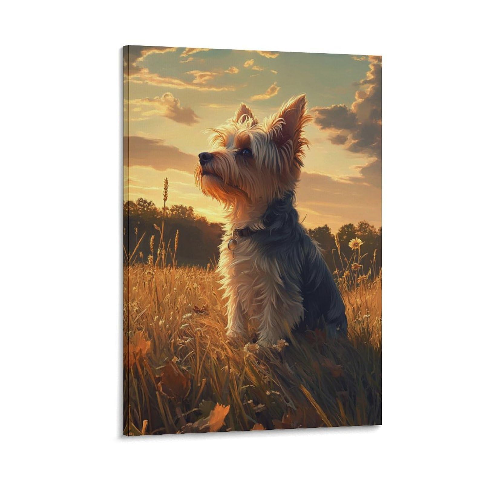 Impression sur toile affiche décoration de chien Yorkshire idée de présent pour salon chic - 6