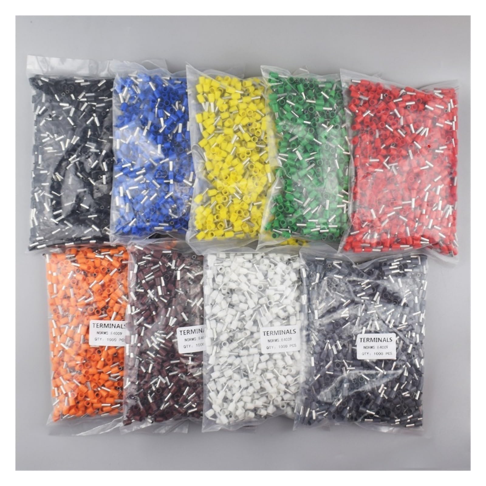 1000 pz/pacco Terminale Estremità del Cavo Isolato A Crimpare E0508 ​​1008 1508 7508 2508 Puntali Terminali a Pressione Terminali A Crimpare Tubolare(Red,E6012-1000PCS)