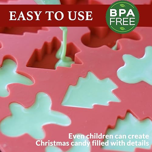 Miniatura 4 de Mini moldes de caramelo de Navidad, molde de silicona para chocolate con árbol de Navidad y pan de jengibre en forma de hombre, 152 cavidades