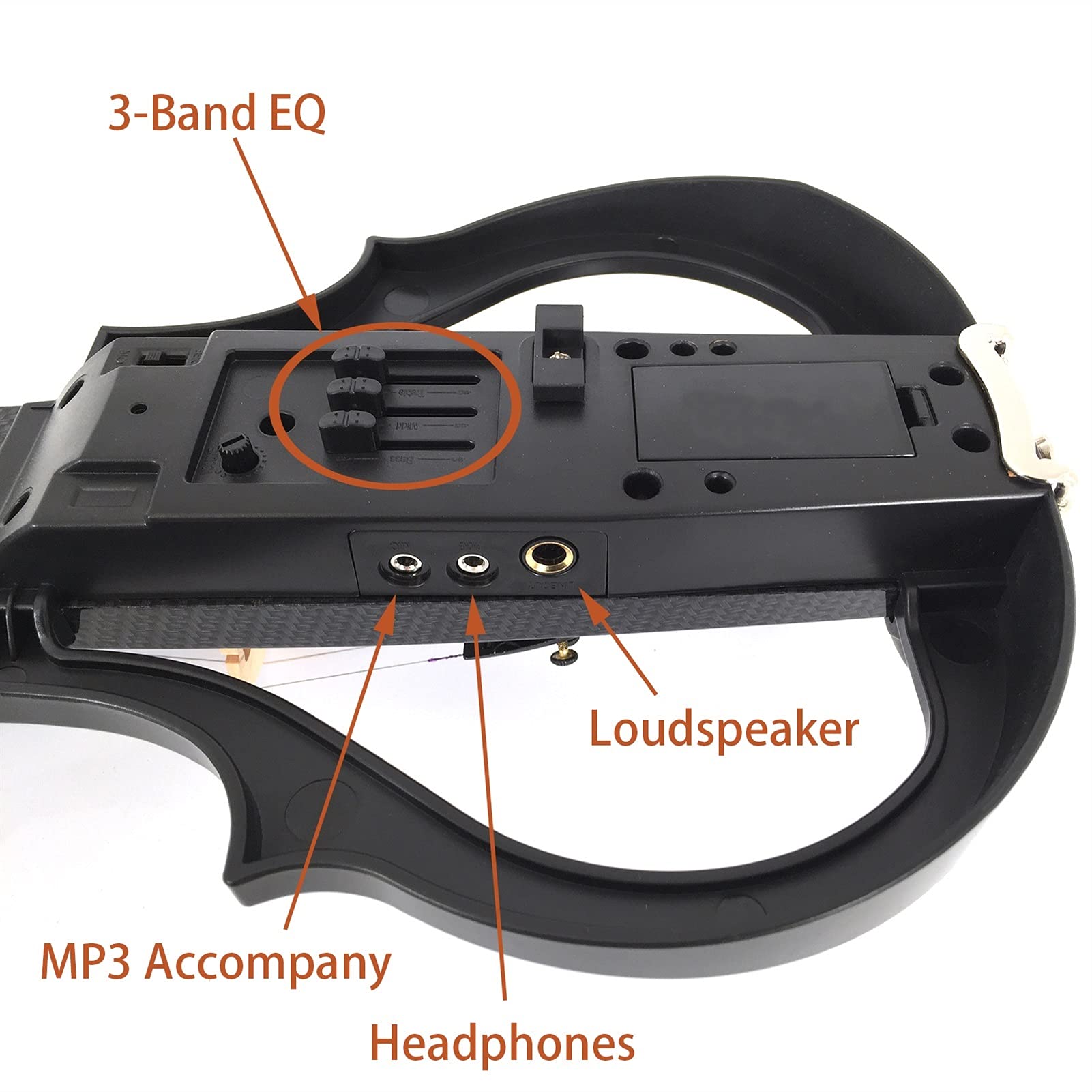 Cello Kit 4/4 Full-Size Spruce Top Premium 3-Band Balanced Electronic/Silent Violin with Ebony Accessories Violin - Image 6