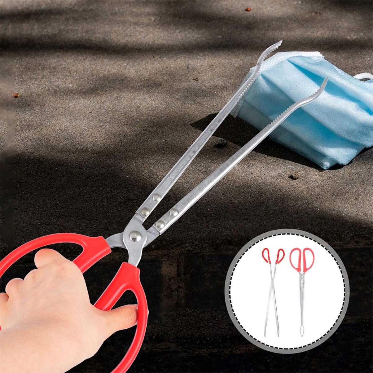 Healvian Pinzas Para Serpientes De Acero Inoxidable 2 Piezas 52 Cm (boca Curva y Recta) Mango Antideslizante Para Captura Segura, Alimentación y Manipulación De Reptiles Exteriores y Casa