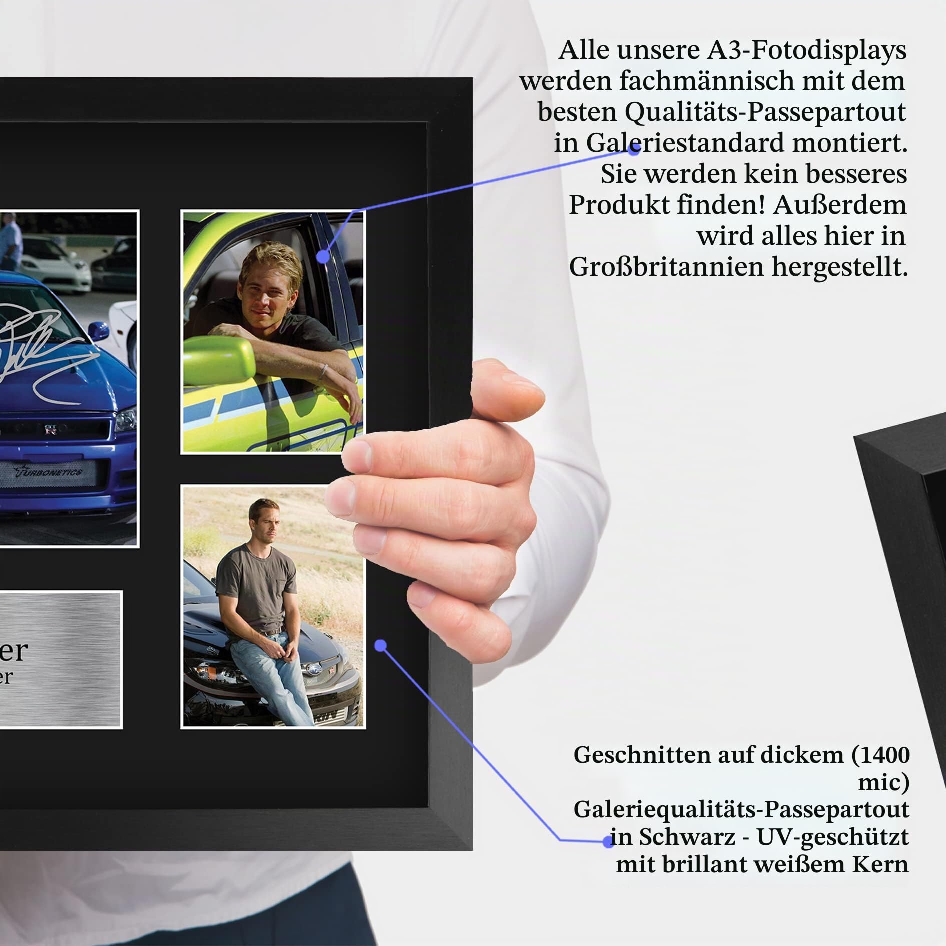 HWC Trading FR A3 Paul Walker Fast and Furious Geschenke Gedruckt, Signiert Autogramm Bild Display Für Film-Erinnerungsstücke-Fans - A3 Eingerahmt