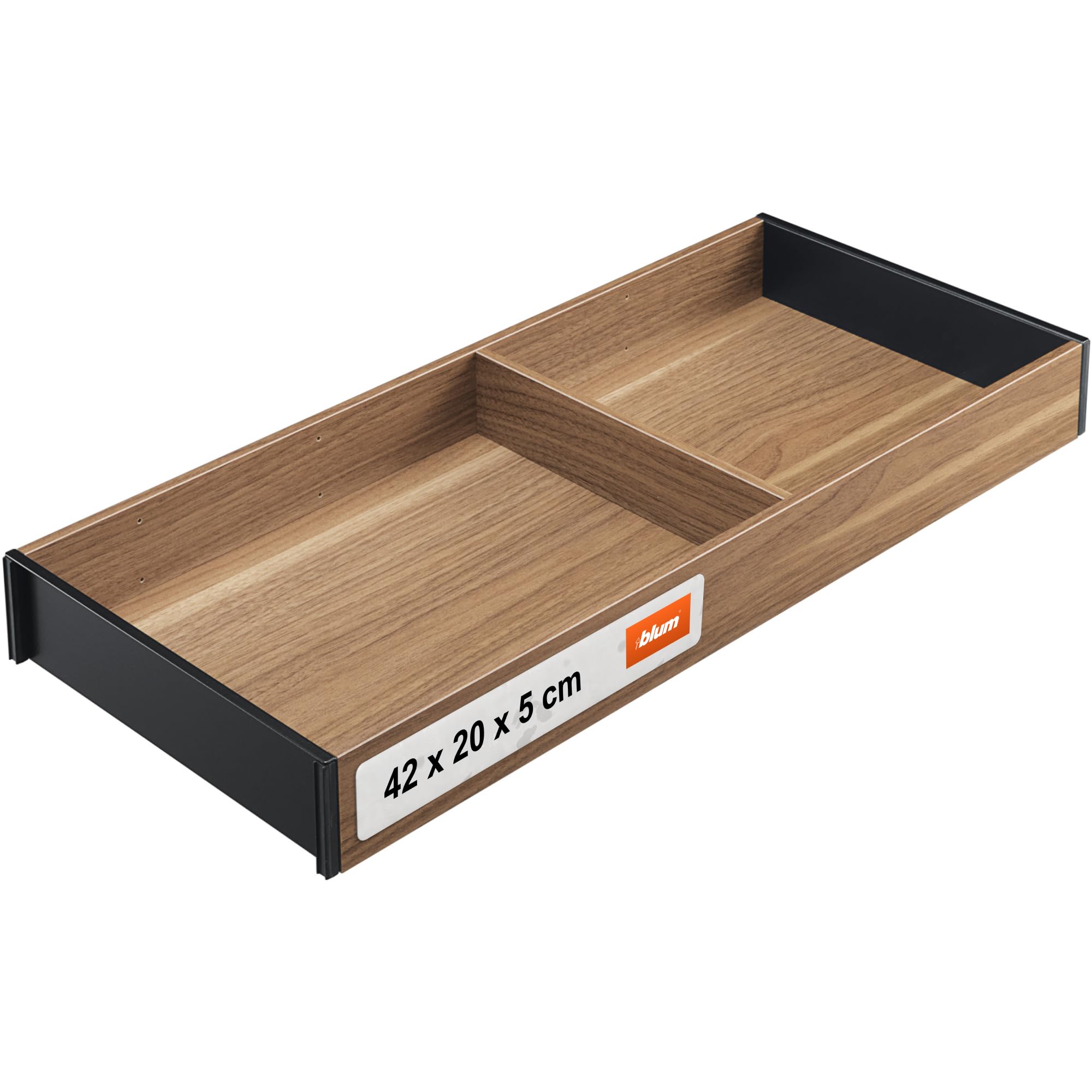 Blum AMBIA-LINE Drawer Organizer Wood Effect 42×20×5 cm | Tennessee Walnut