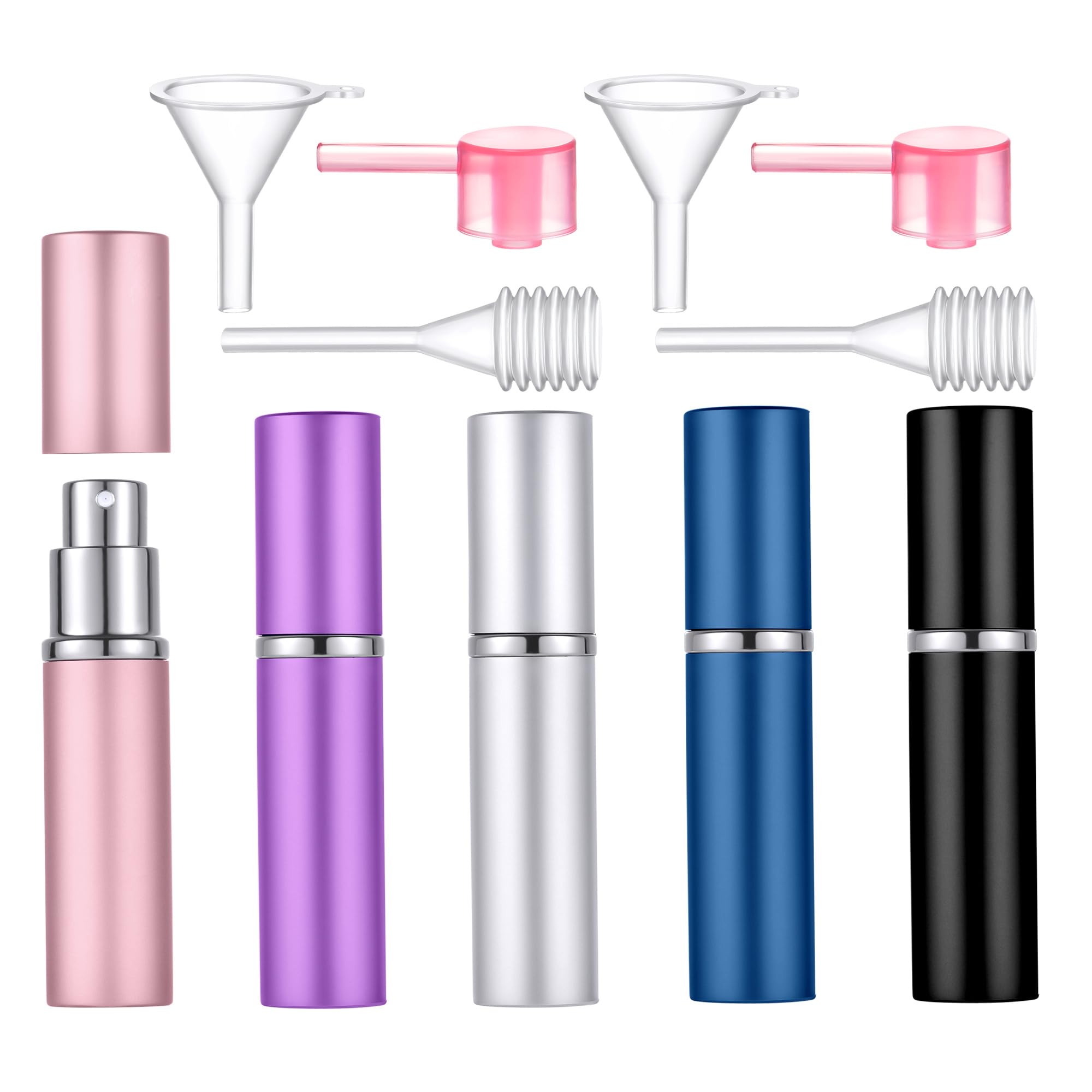 Yikimyfo 5 Pcs Mini Refillable Perfume Bottle, 6ml/0.2oz Portable Travel Perfume Atomizer Empty Cologne Sprayer for Traveling and Outgoing with Tool