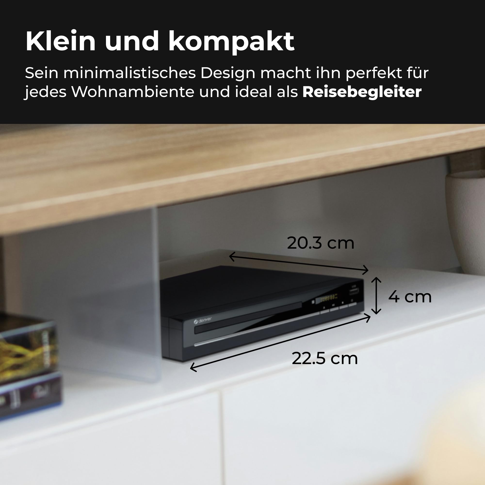 Denver DVH-7787MK3 DVD Player – Region-Free mit HDMI, Scart & USB-Verbindung – 1080p Upscaling Dolby Digital Sound & Fernbedienung