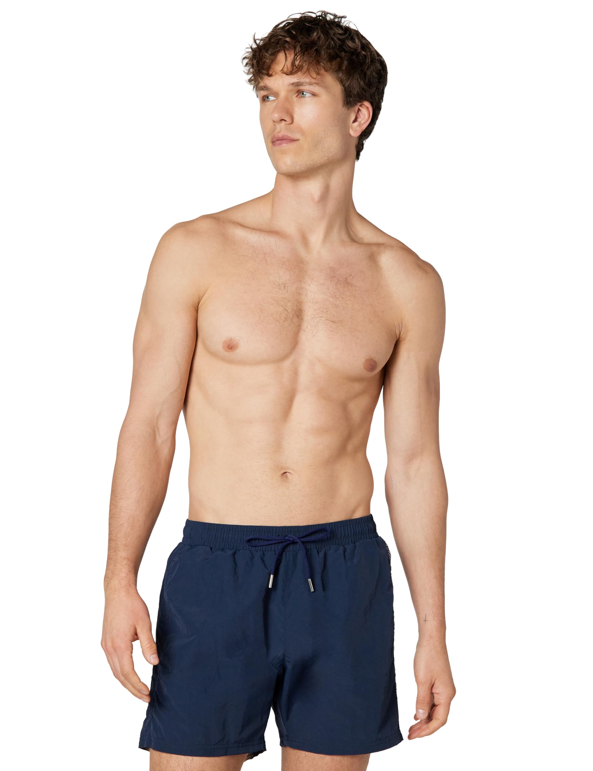 Mens Metallic Logo Swim Trunks