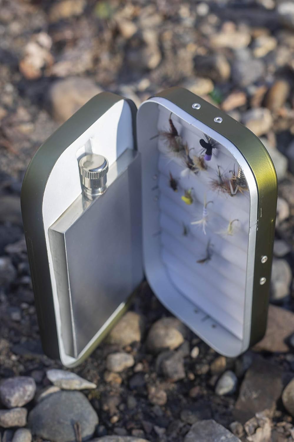 Fred Elig Outdoors The Afternooner Fly Box with Stainless Steel Flask