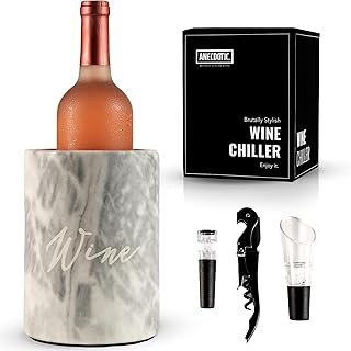 Sponsored Ad - Marble Wine Chiller Bucket - Champagne & Wine Bottle Chiller with Engraved Design - Comes with Gift Box, Ae...