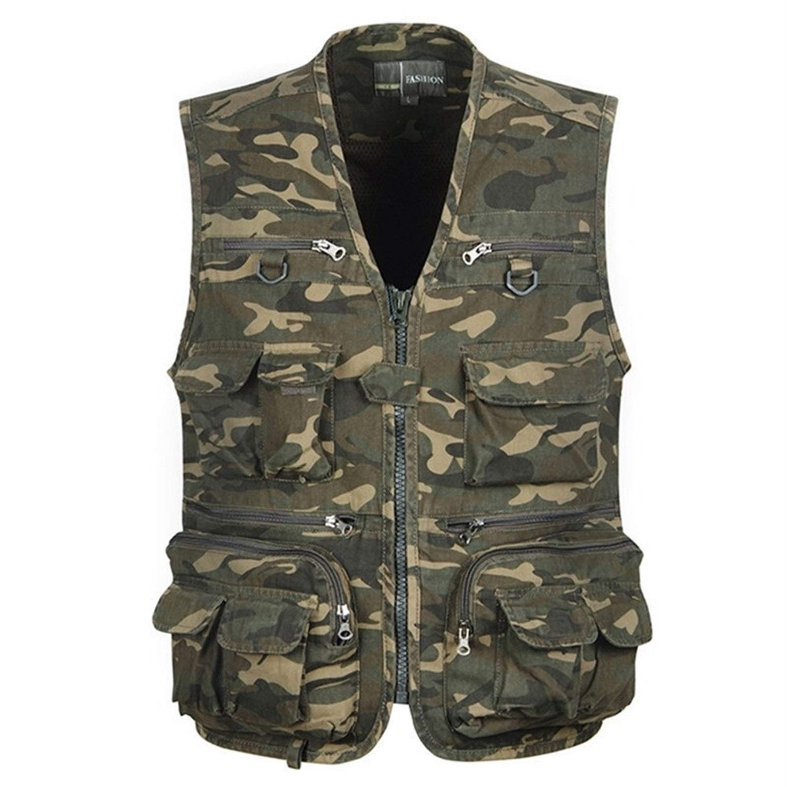 Gilet Tattico L-4xl Uomo Pesca All'aperto Gilet da Pesca Senza Maniche Multi-Tasche Gilet da Caccia Colete Tatico Gilet da Pesca A Mosca Waistcoat