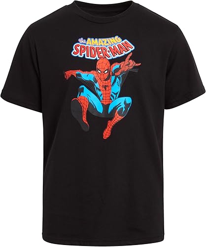 Miniatura 6 de Marvel Paquete de 5 camisetas de los Vengadores para niños, Spider-Man, Hulk, Capitán América, Iron Man, Thor (2T-16)