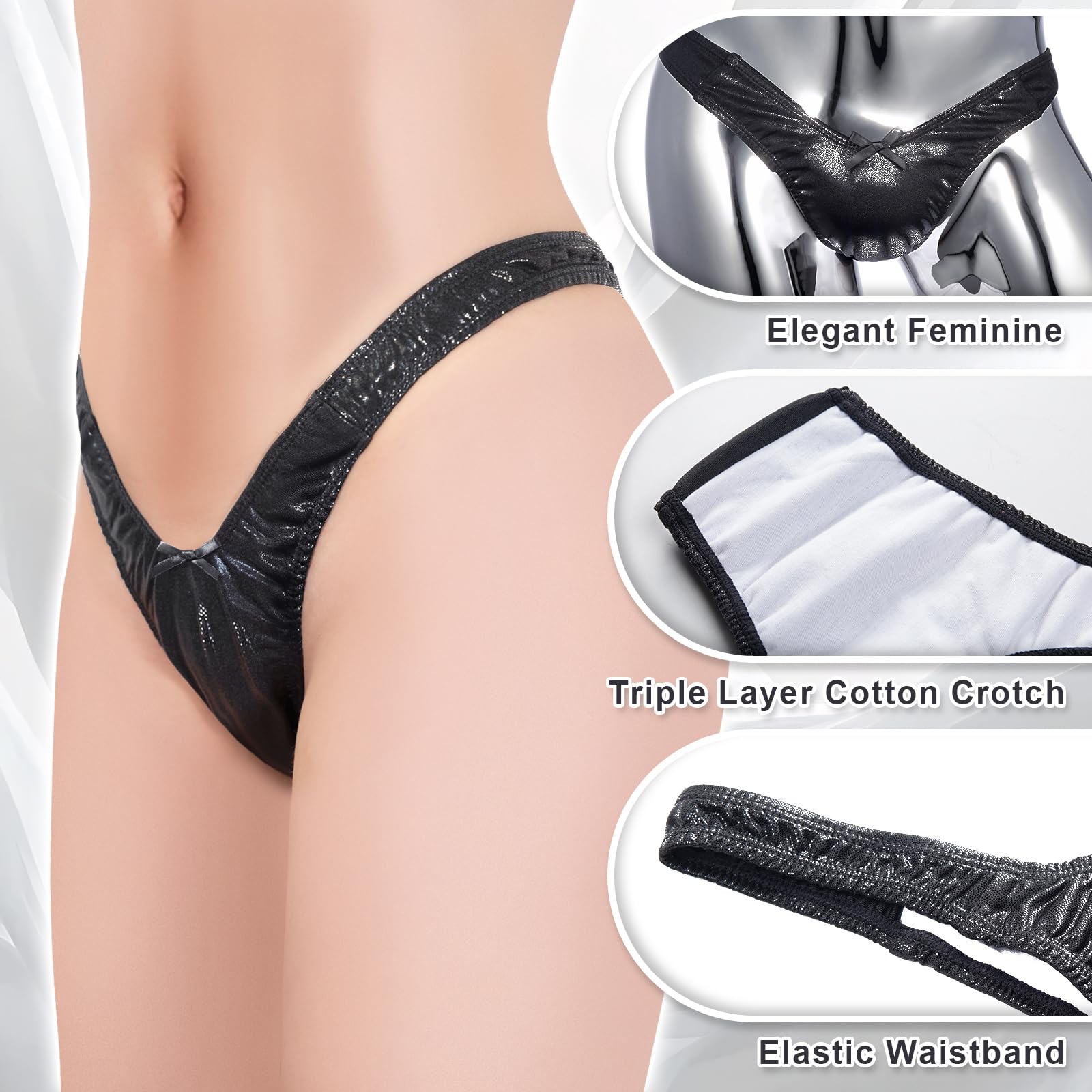 LittleForBig Kleines Geheimnis Tanga Tucking Gaff Höschen Glänzende Metallic Verstecken Gaff Shaping Slip für Crossdresser Transgender Individuen