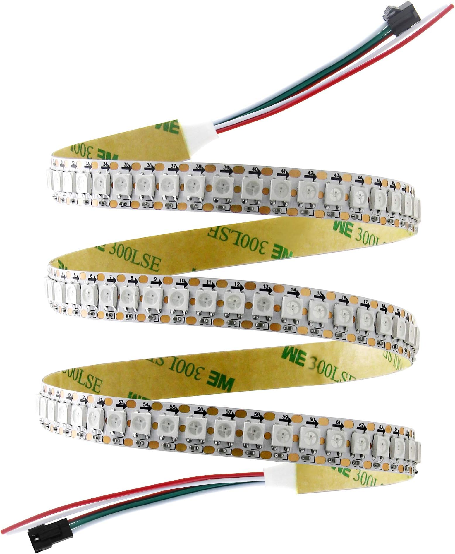 WS2812B LED Strip 144 LEDs 3.3ft Individually Addressable LED Pixels Light DC 5V Programmable Dream Color Digital RGB LED Ribbon Lights, Works with Arduino Raspberry Pi, No Power/ Controller