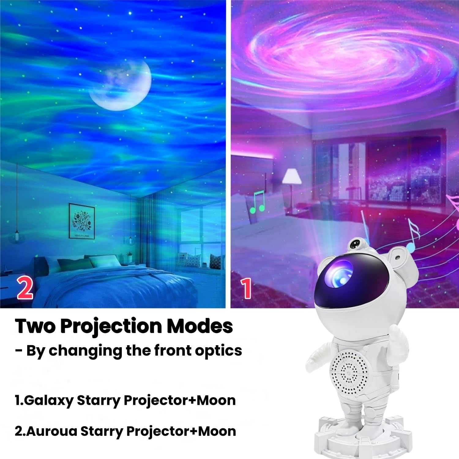 AB AttaBoy Aurora borealis Star Proiettore con timer e telecomando, altoparlante Bluetooth, per camera da letto, San Valentino, festa, compleanno, luce notturna