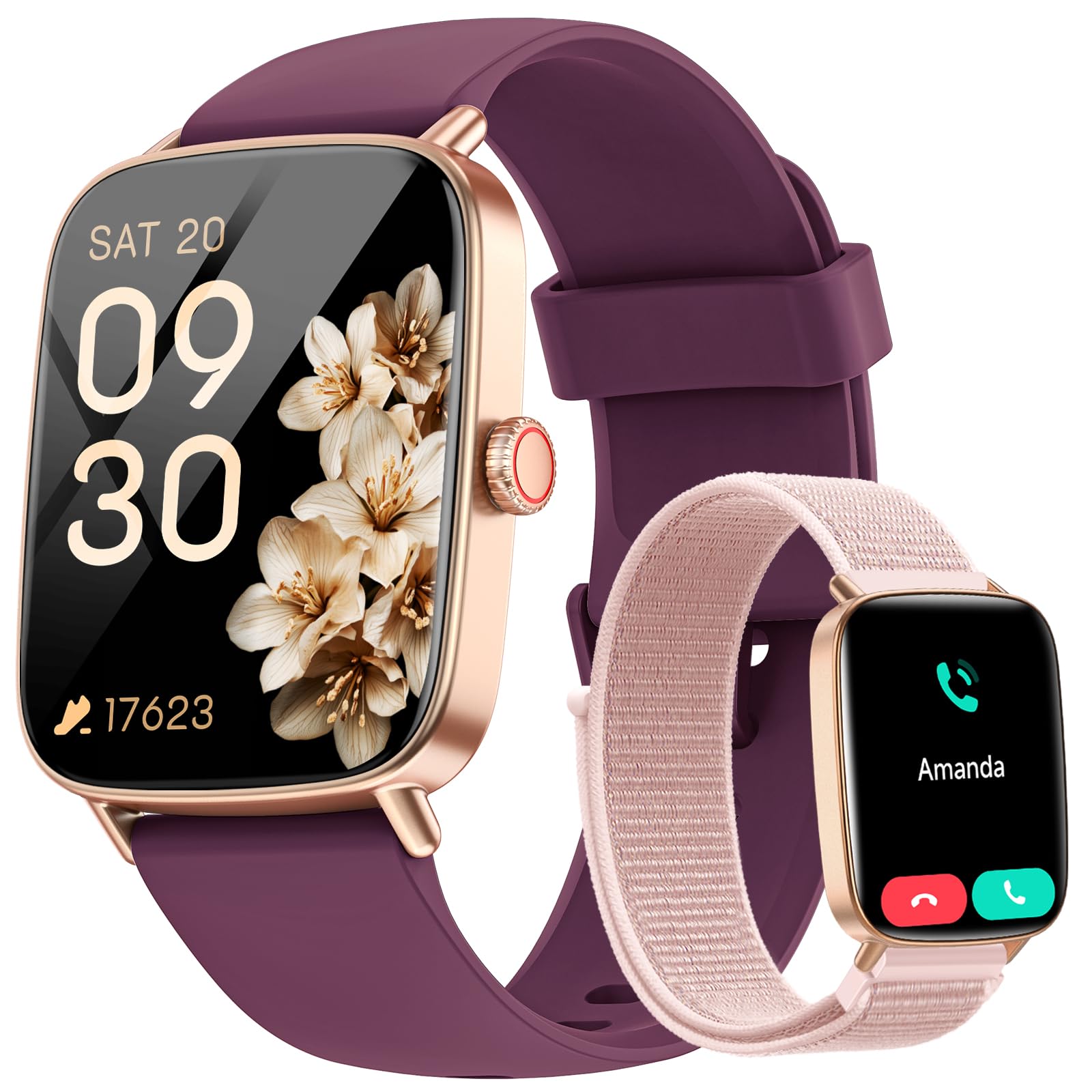 Smartwatch Donna Uomo,1.85" HD Smart Watch Chiamate e Whatsapp,Orologio Fitness Sportivo Cardiofrequenzimetro/SpO2/Sonno/Contapassi,Fitness Tracker 110+ Modalità Sport Impermeabile per Android iOS