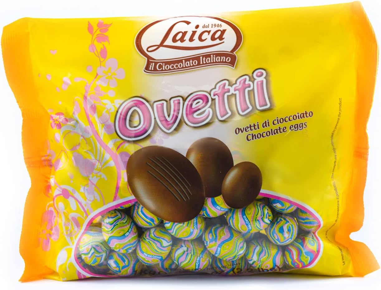 LAICA Milk Chocolate Italian Eggs – 1KG wave foil | Perfect for Easter & Celebrations