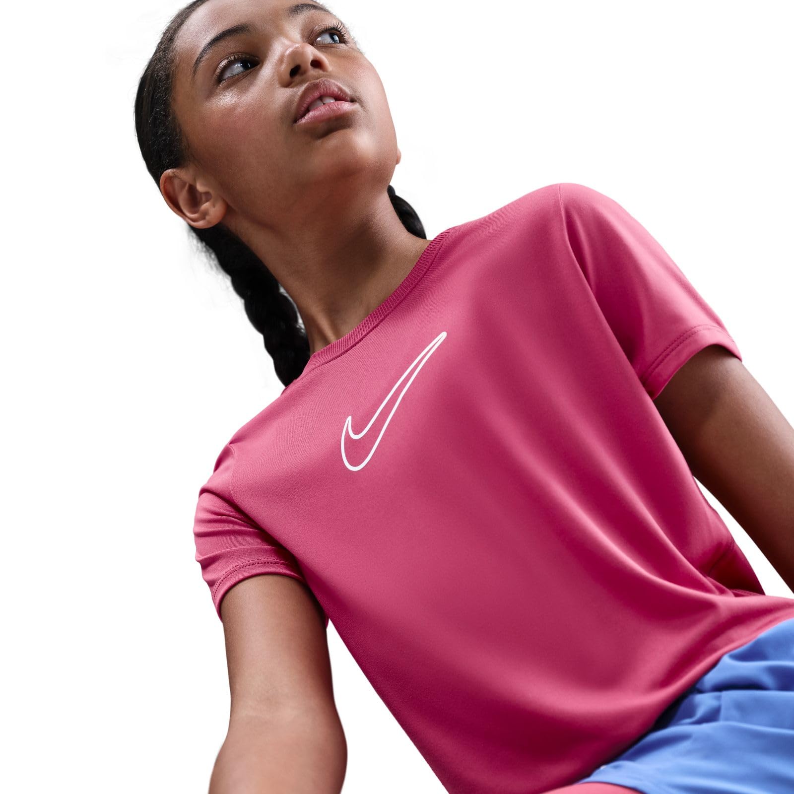 Nike Nike One Fitted Dri-Fit Kurzarmoberteil für Ältere Kinder (Mädchen) Maglietta a Maniche Corte Unisex - Bambini e Ragazzi