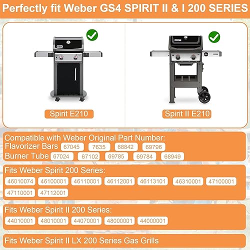 Miniatura 20 de Piezas de parrilla para Weber Spirit 2 Piezas de parrilla GS4 Spirit II E210 S210 E220 S220, repuesto para barras aromatizantes Weber GS4 Spirit 2