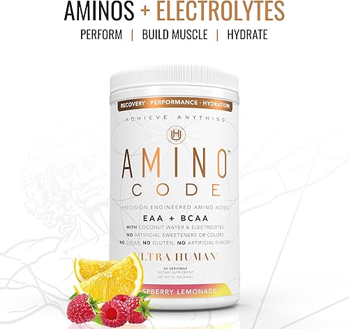 Miniatura 5 de Ultra Human Amino Code Aminoácidos esenciales + BCAA + electrolitos de agua de coco Bebida energética de aminoácidos de recuperación de
