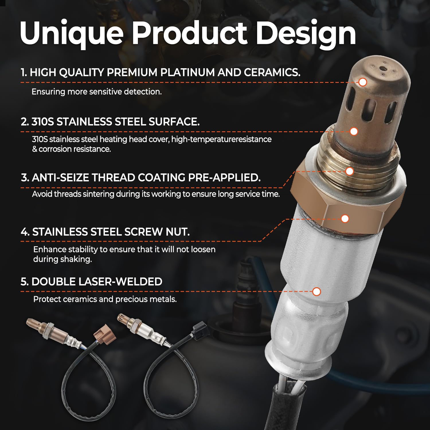 Set of 2 Oxygen Sensor Upstream Downstream O2 Sensor Compatible with 2013-2017 Nissan Altima 2.5L L4 Replace 234-9133, 234-4905, 2349133, 2344905, 22693-3TA0A, 226A0-1HC0A, 226A0-3TA0B