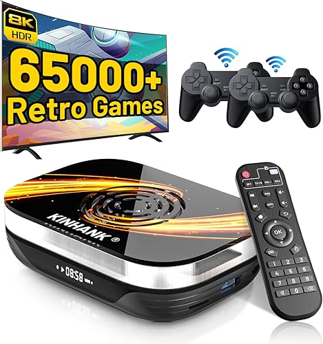 Kinhank Consola de videojuegos retro integrada con más de 65000 juegos clásicos, Super Console X3 Plus Retro Gaming Console con 65+emuladores,