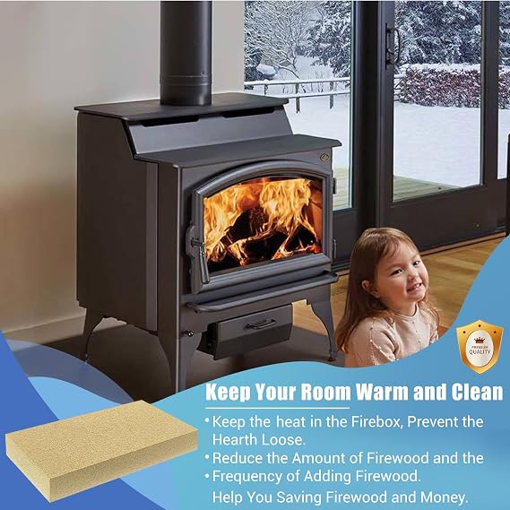 Protalwell Fire Bricks, Size 9 x 4-1/2 x 2-1/2, 6-Pack, Light Weight Insulating Fire Bricks, 2.5 Inch Thick Firebricks Replacement for Wood Stoves, Fireplaces