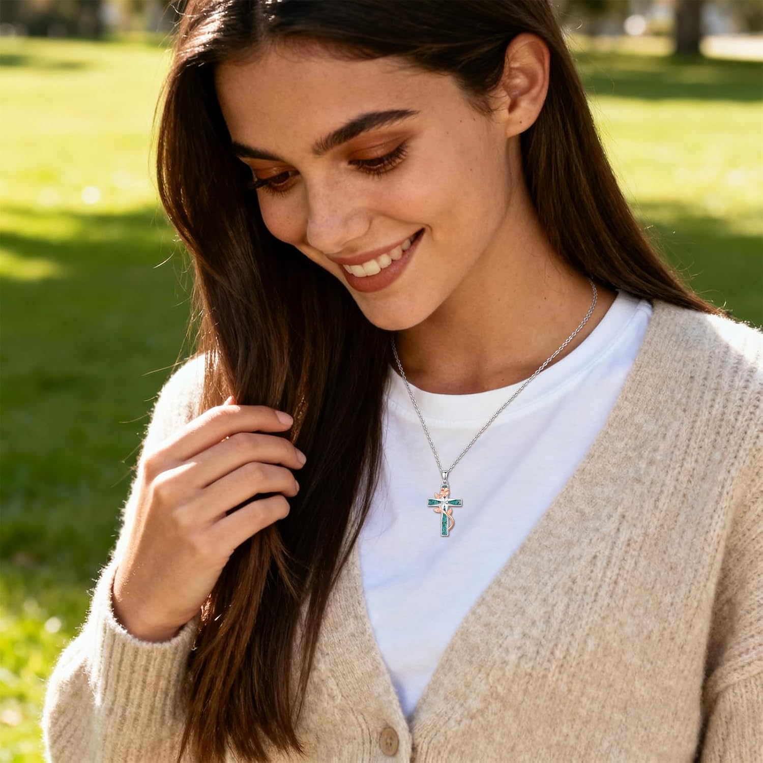 JUSTKIDSTOY Cross Necklace for Women 925 Sterling Silver Cross Pendant Necklaces Religious Jewelry Gifts for Wife - Image 6