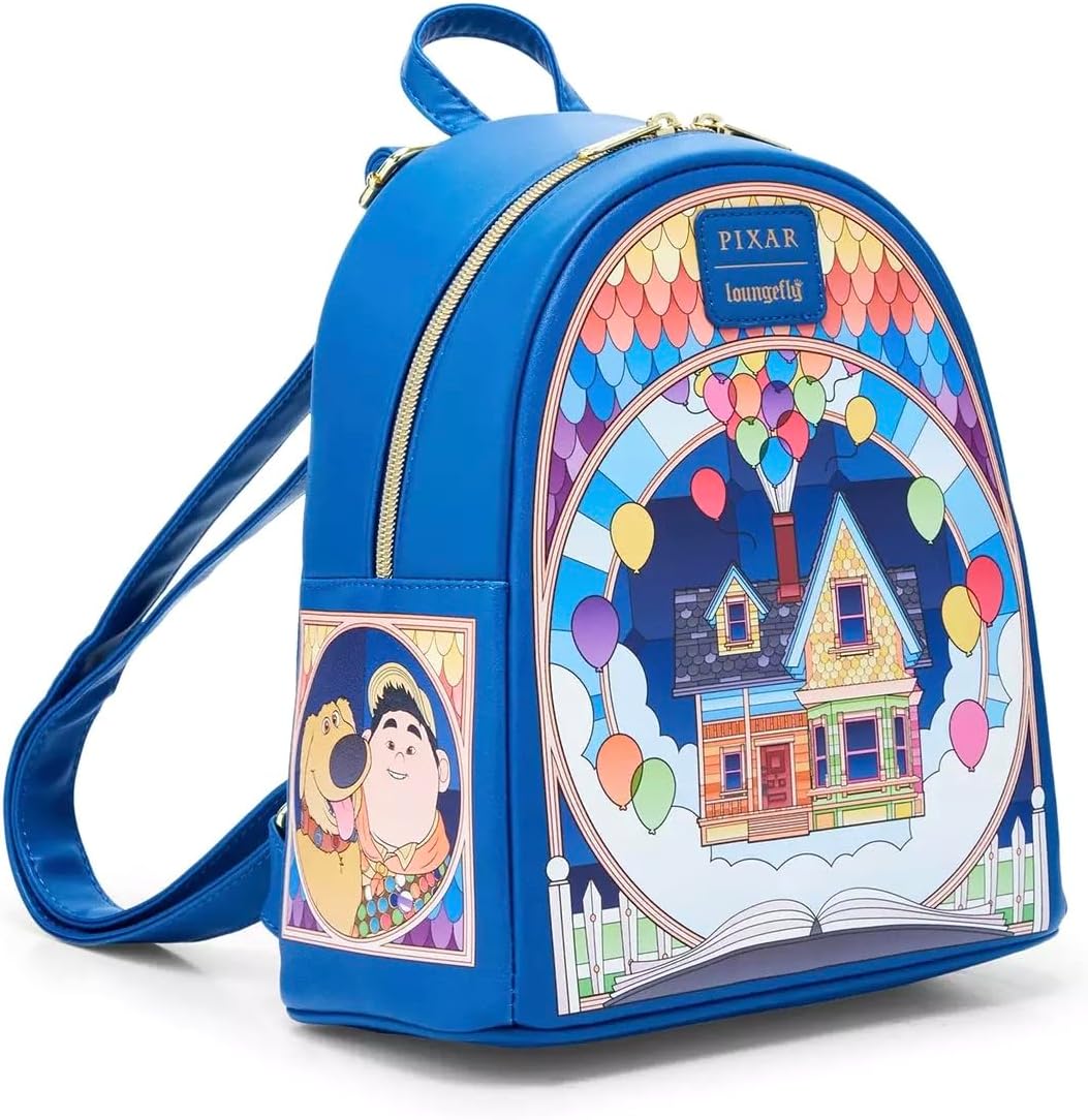 Loungefly Disney Pixar Up Stained Glass Mini Backpack DARK BLUE NONE