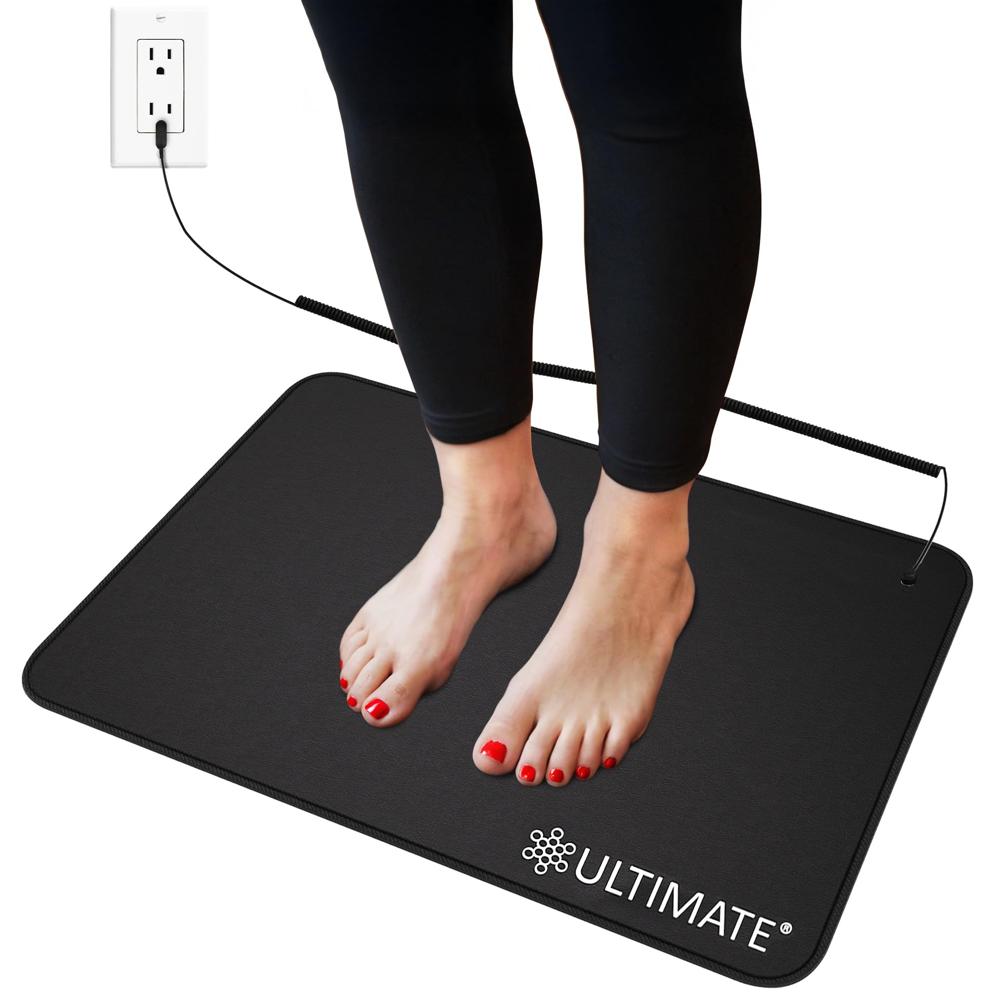 Ultimate Grounding Mat, Conductive Carbon Grounded Pad for Sleep, Energy, Pain Relief, Inflammation & Wellness. Connect to The Earth Indoors. Comes with 15 Foot Grounding Cord