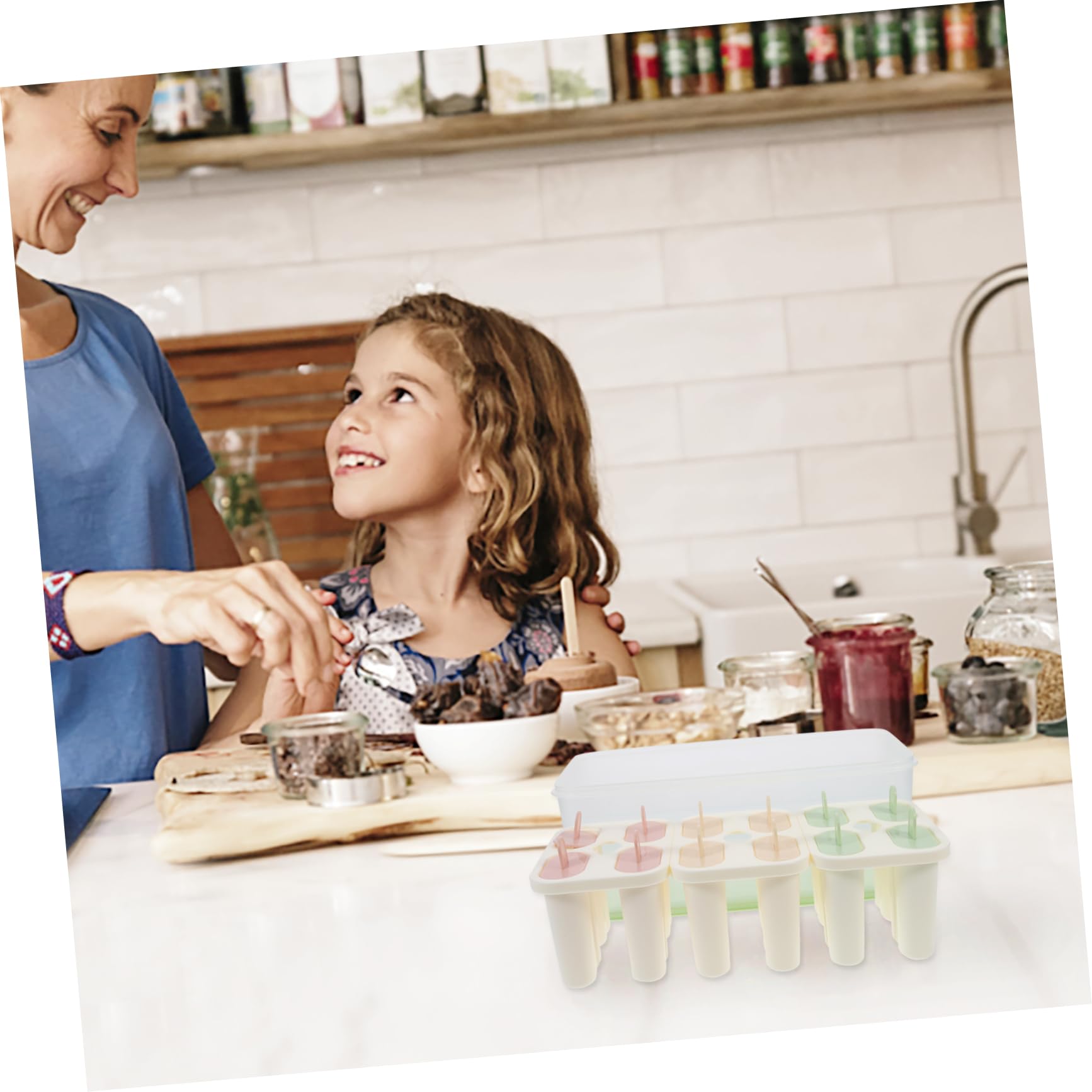 Moule à Glace Pop 3, 3 L en Pp Vert Couvercle, 1 Set
