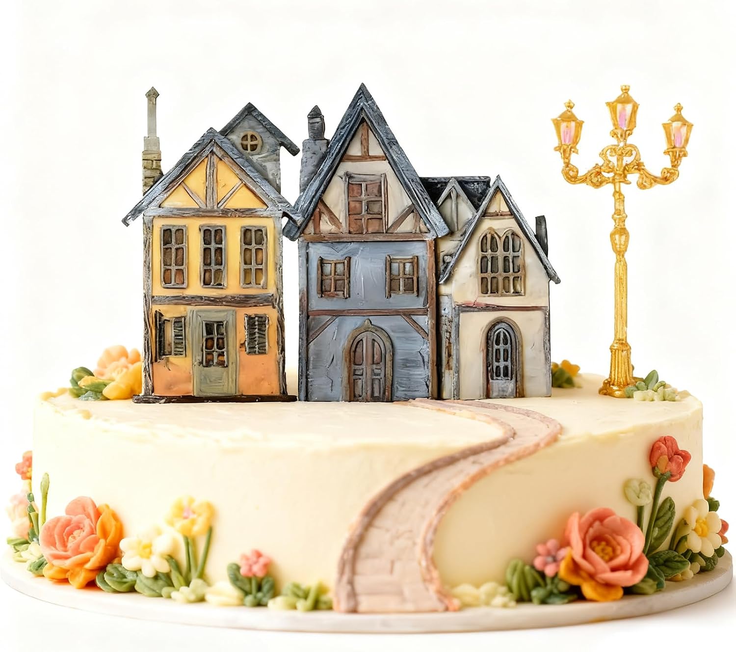 Infovox Victorian House and Lamp Post Silicone Molds Set, 3-Piece