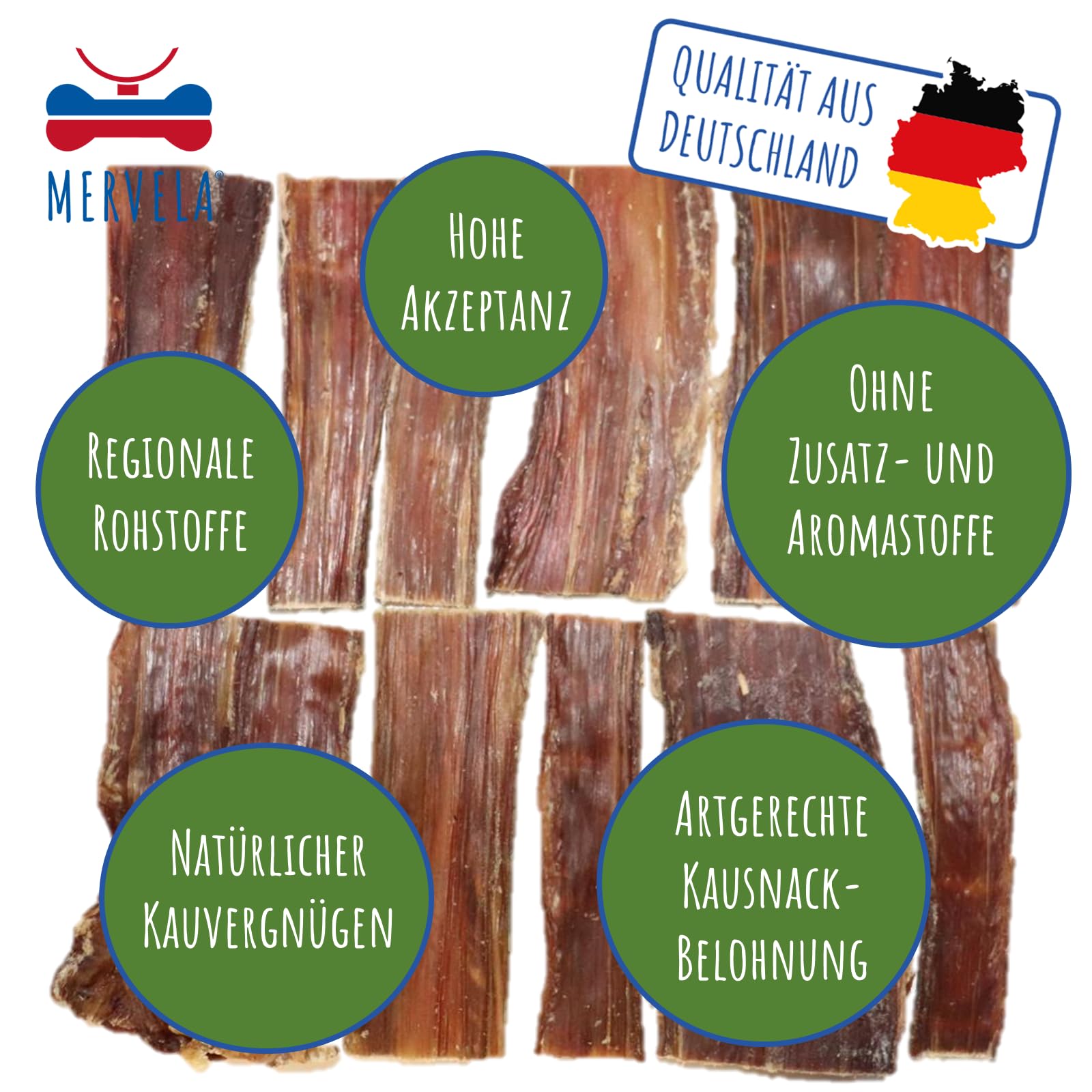 Natürliches Pferde-Dörrfleisch für Hunde | Hypoallergen | 100% Pferd | schonend luftgetrocknet | getreidefrei | Premium-Kausnack aus Deutschland | 500 g
