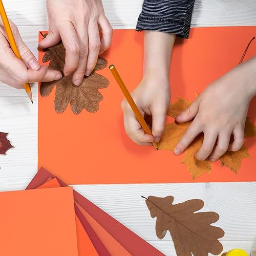 Miniatura 7 de Whaline 50 hojas de 8.5 x 11 pulgadas surtidos de color rojo y naranja para tarjetas de otoño, Acción de Gracias, álbumes de recortes, papeles para