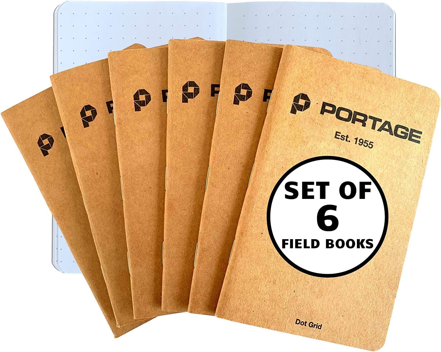 Small Dot Grid Notebook- 6 Notepads for Field Notes, Dot Grid Small Sketch Book, Pocket Notebook Journal for Taking Notes in the Field – 3.5 x 5.5 Inches, 64 Pages, (Pack of 6)