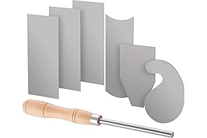 Fulton Card Scrapers for Woodwork - 6 Pieces Multi-Shaped Set