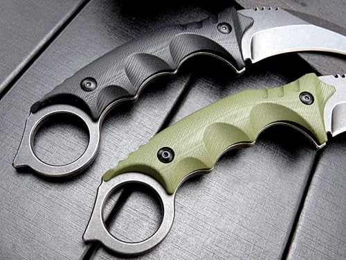 Miniatura 5 de Cuchillo de garra Gtk111, hoja de acero D2, mango antideslizante G10, funda Kydex, afilado, campamento al aire libre, caza, herramienta EDC (negro)