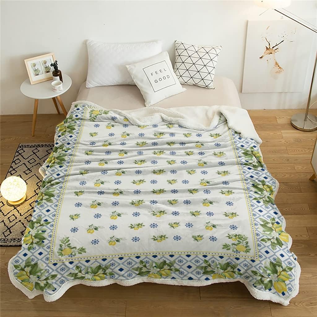 Lemon Retro Pattern Soft Throw Blanket Bedding Flannel Fleece Blankets Winter Autumn Sofa Bedspread Sheets