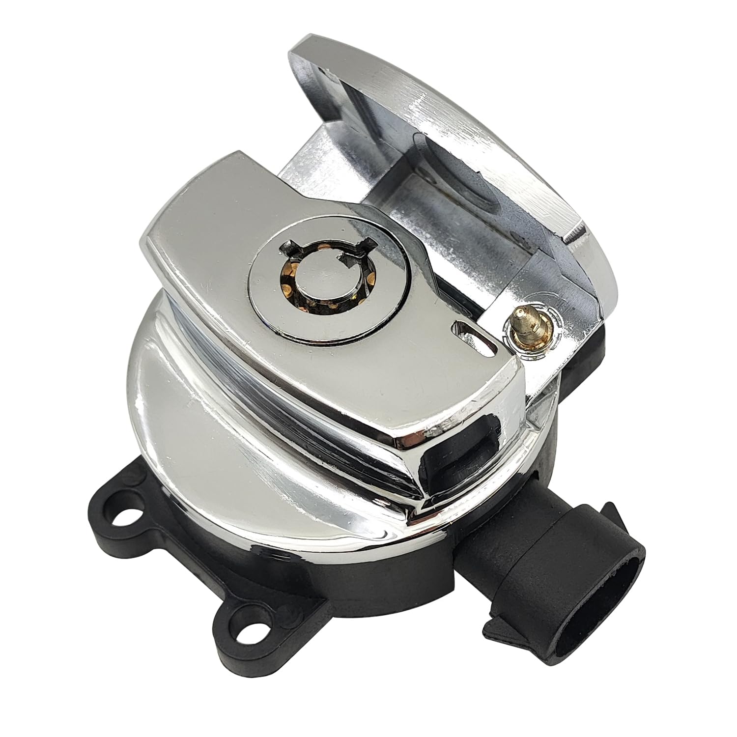 Ignition Key Switch for Harley Davidson, Ignition Switch for 11-17 Harley Dyna Softail Road King FXDWG FLHR 71517-11, Chrome