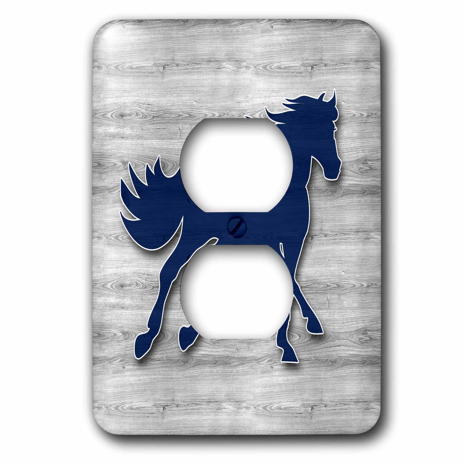 Cheval de course en bois gris bleu cadeau amateurs de l'Ouest