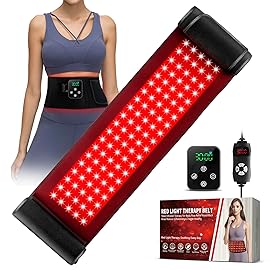 2-in-1 Cordless Red Light Therapy Belt, Wired & Wireless Controller 3000mAh Rechargeable Battery Magnetic LED Screen, 49 * 7 Wearable 660nm & 850nm Red Light Therapy Wrap Belt for Body