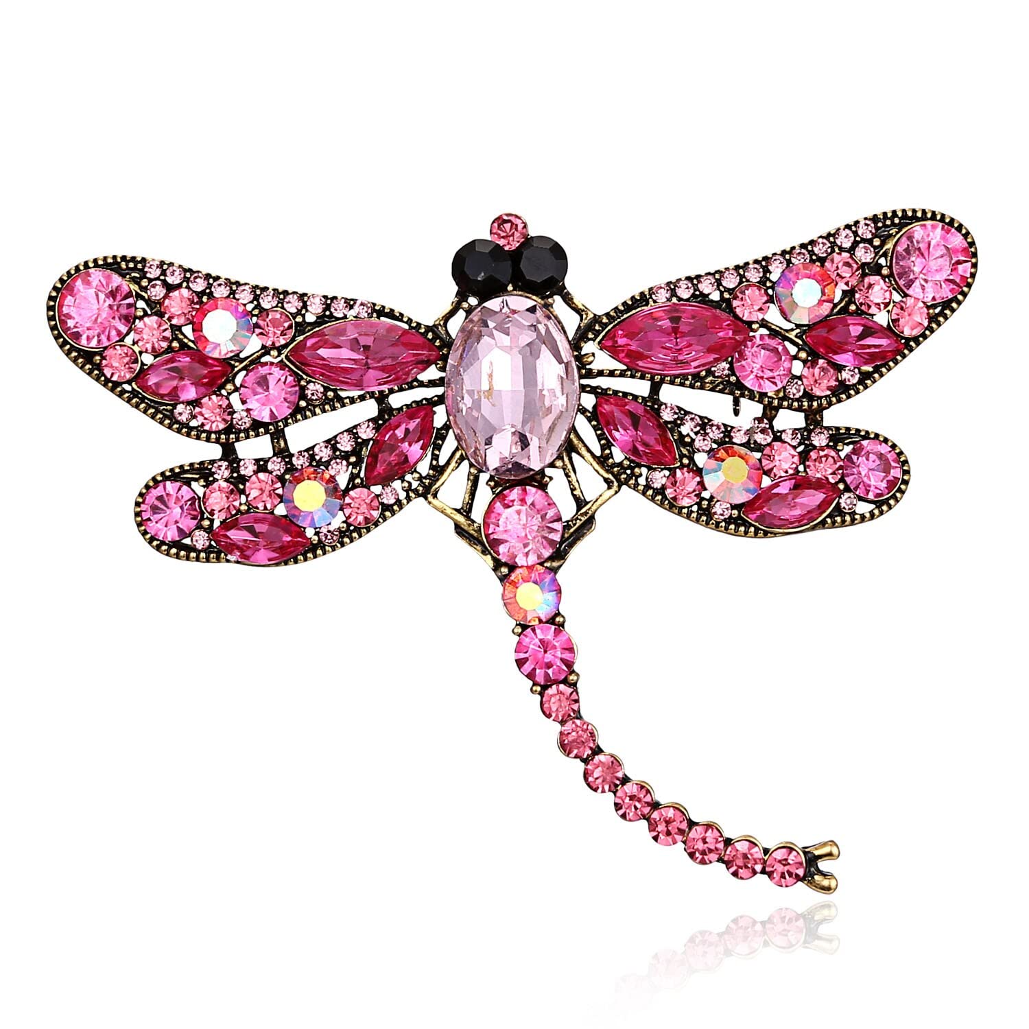 Broches de libélula de Cristal para Mujer Broche de Insectos Pines Accesorios de Abrigo Joyería de libélula