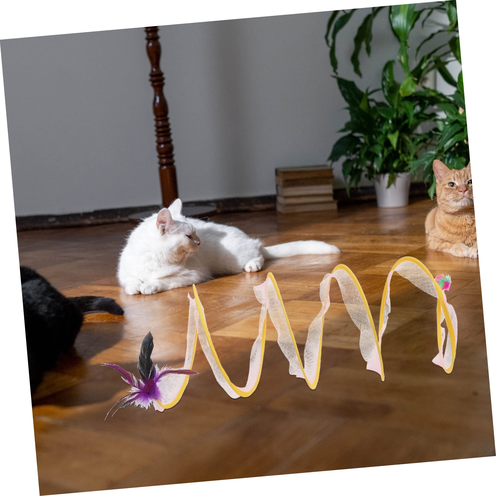 Happyyami 3stücke Faltbarer Katzentunnel Mit Spielzeug Interaktives Katzenspielzeug Mit Federn Und Mäusen Fördert Die Bewegung Und Neugier Ihrer Katze Für Kätzchen Und Erwachsene Katzen