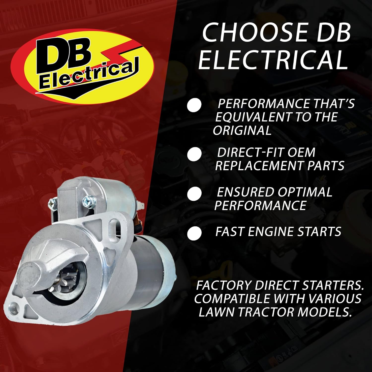 DB Electrical 410-44027 Starter Compatible with/Replacement for Yanmar 3T72, 3T75, 3TN75, 3TNA72, 3TNA75, Various Models, YM1600 All 104-331, 014235, 18207, 110417, DRS3259, S-8551, JS729, 18426N