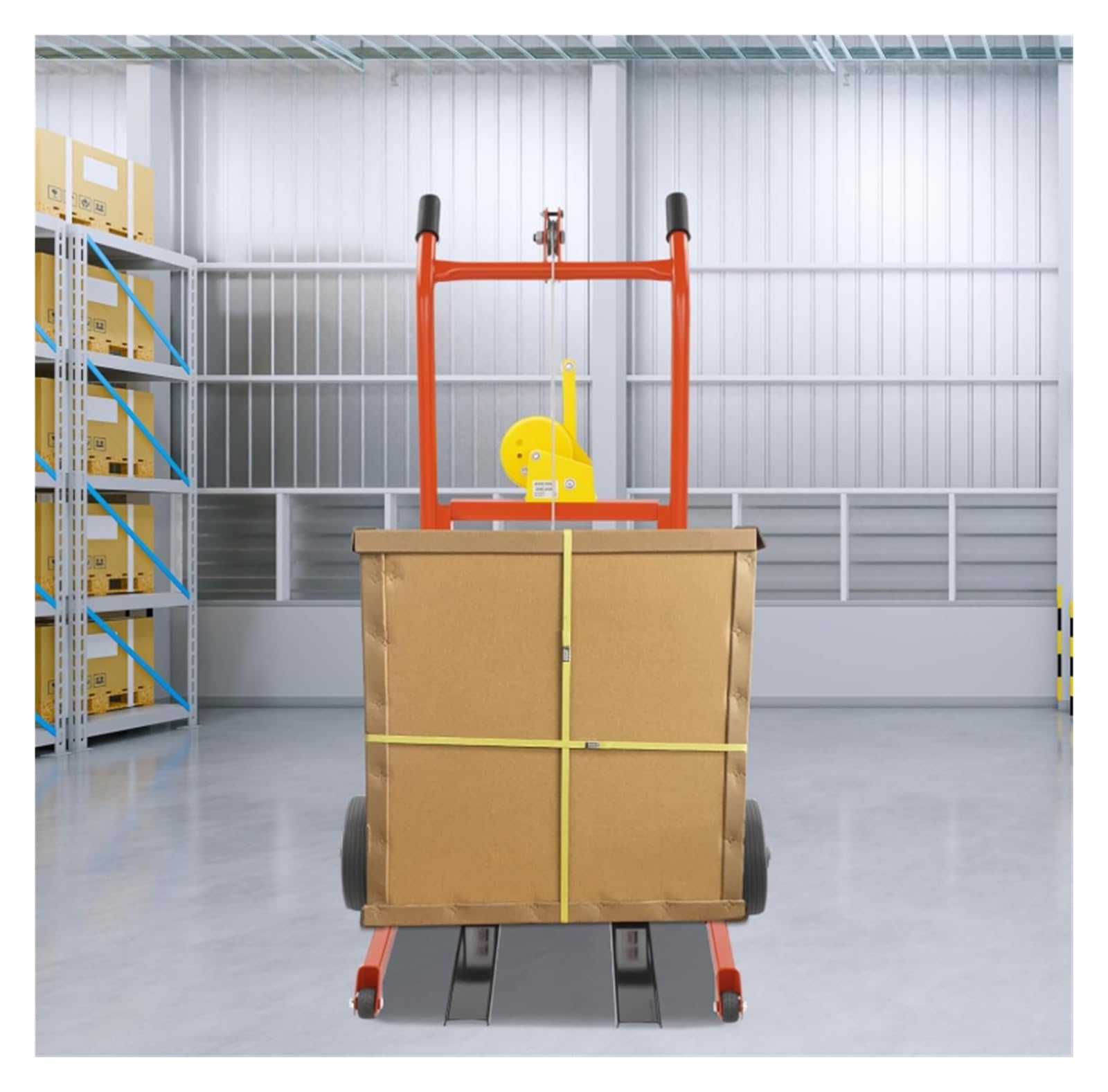 Klappbarer Materialhubwagen mit Winde und Stapler, manueller Hubwagen, Dolly-Hubtischwagen, ideal for den Einsatz in der Werkstatt und Garage
